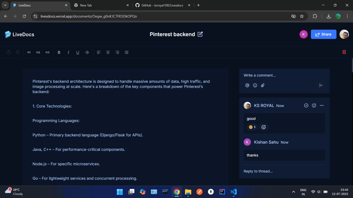 LiveDocs Web App